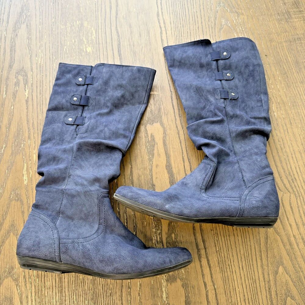 NIB Cliffs by White Mountain Fairfield Navy Suede Booties Women's 9.5M Fall Chic